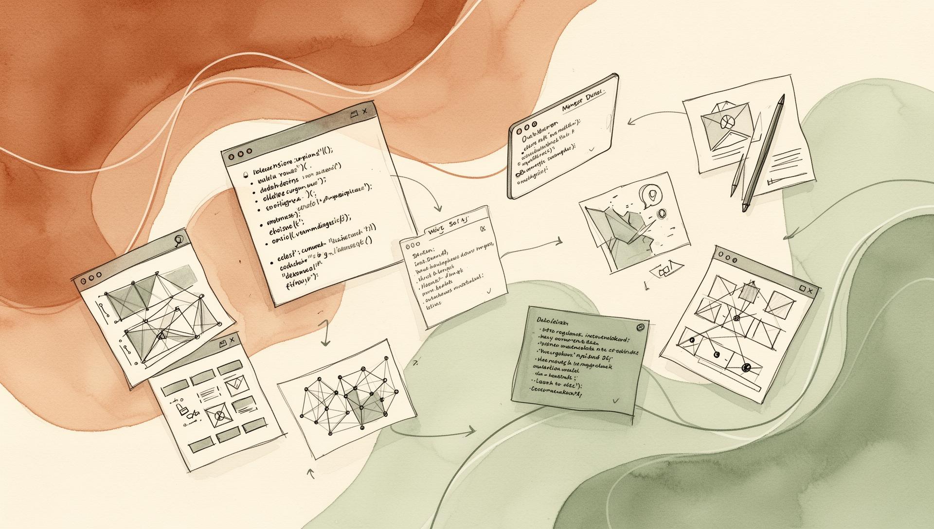 Web design and development illustration